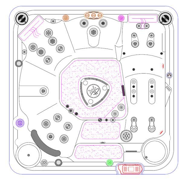 Уличное джакузи Hydropool Self Cleaning 570 Gold 203х203 схема 1