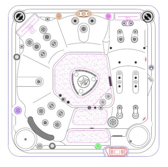 Уличное джакузи Hydropool Self Cleaning 570 Gold 203х203 ФОТО