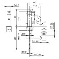 Смеситель для раковины Fantini Icona Classic R404F с донным клапаном схема 1