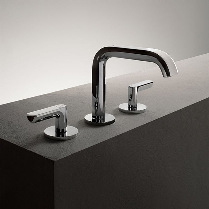 Изображение Вентильный смеситель для умывальника Fantini Icona Deco 53 02 R106 с донным клапаном