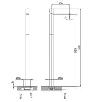 Напольный смеситель для раковины Fantini Milano 3036B с удлиненным изливом схема 3