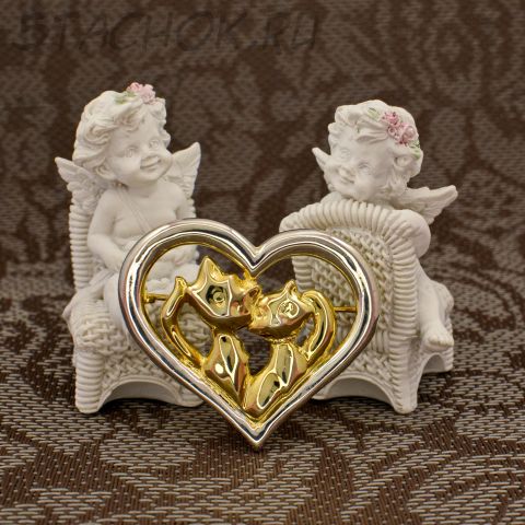 Брошь "Влюбленные котики" (Danecraft США)