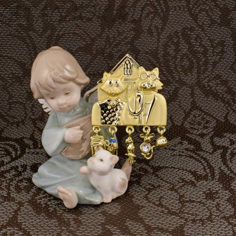 Брошь "Кот и кошка" (AJC США)