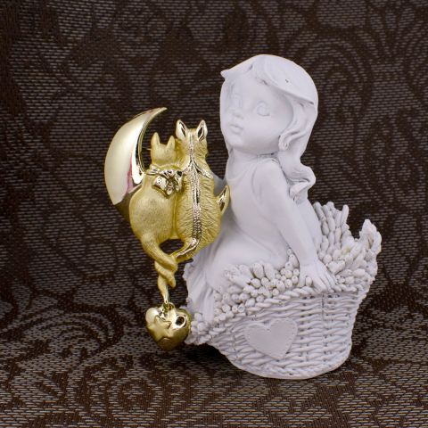 Брошь "Кот, кошечка и полумесяц" (AJC США)