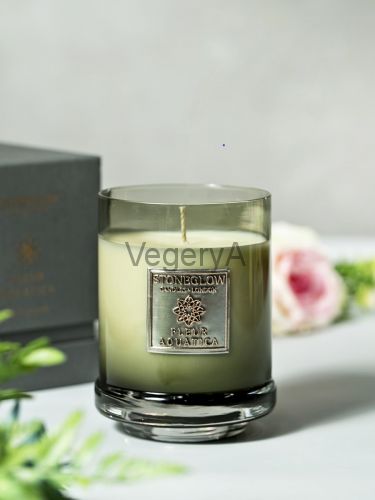 Свеча 300гр Водяной цветок StoneGlow Металлическая