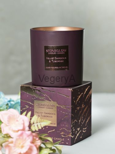 Свеча 700гр Бархатная Гардения и Тубероза StoneGlow Луна