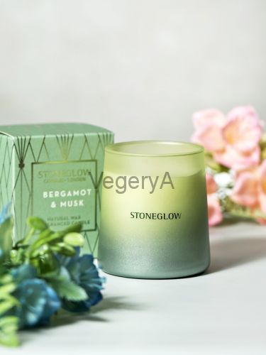 Свеча Бергамот и Мускус 200гр StoneGlow Геометрия