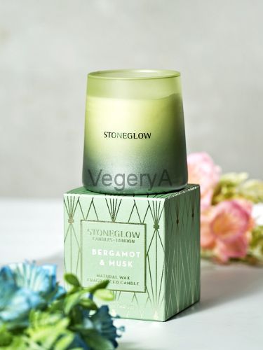 Свеча Бергамот и Мускус 200гр StoneGlow Геометрия