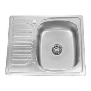 мойка для кухни врезная из нержавеющей стали 63х50 см. SINKLIGHT N 6350 R 0.8/180 1P полированная правая