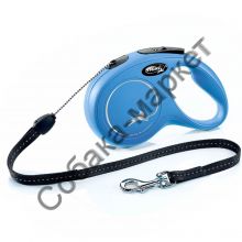 Рулетка Flexi серия Classic New размер S (до 12кг) 8м трос СИНЯЯ