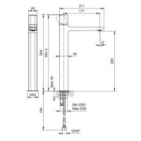 Смеситель для раковины с высоким изливом Fantini Lame M006WF схема 1