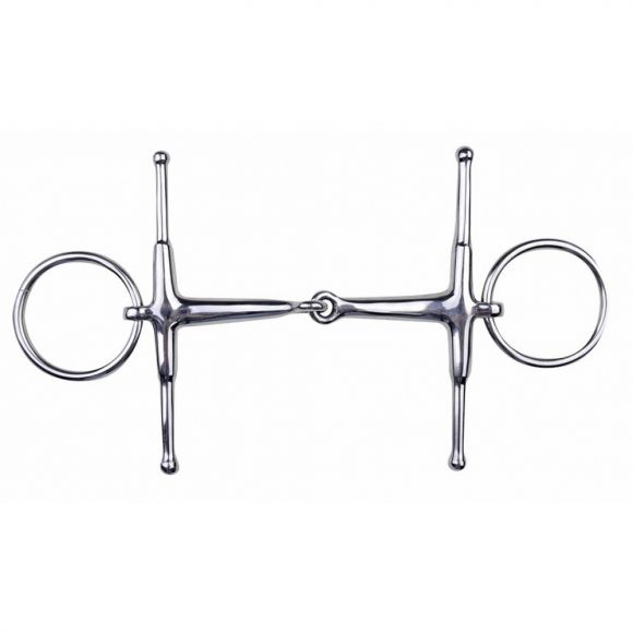 Трензель с усиками и свободными кольцами. Одно сочленение. 16 мм, кольца 55 мм "HKM"