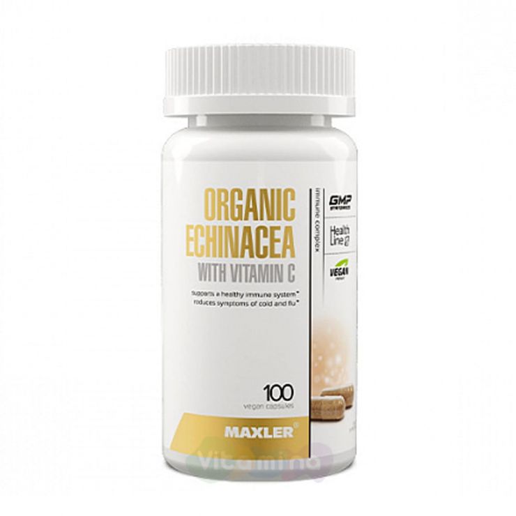 Maxler Эхинацея с Витамином С Organic Echinacea with Vitamin C, 100 капсул