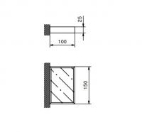 Настенная мыльница Fantini Linea 7749 15х10 схема 1