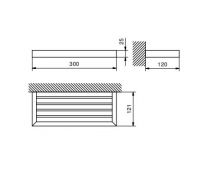 Полка для ванной комнаты Fantini Linea 7654 размер 30х12,1 схема 1