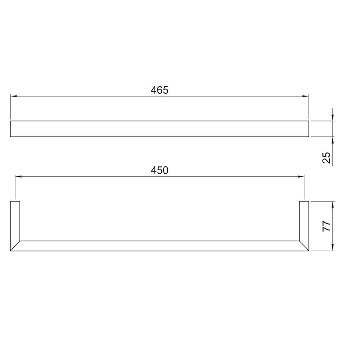 Полотенцедержатель Fantini Linea 7711 размер 45х7,7 схема 3