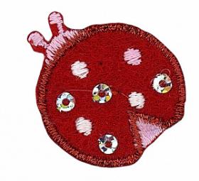 Термо-аппликация HKM Божья коровка с пайетками. 25 мм х 25 мм. Германия