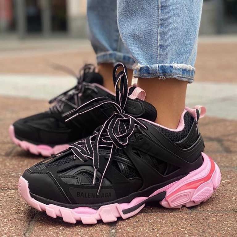 Pink and black triple s best sale