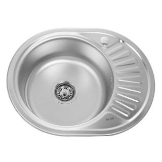 мойка для кухни врезная из нержавеющей стали 57х45 см. SINKLIGHT N 5745 L 0.8/180 1E матовая левая