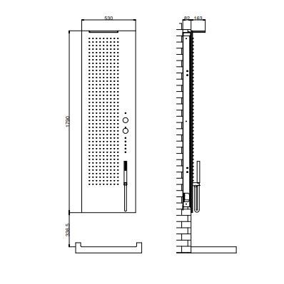 Душевая панель Fantini Acquapura 6501 схема 1