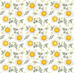 Хлопок Перкаль - Садовые ромашки 50х37 limit