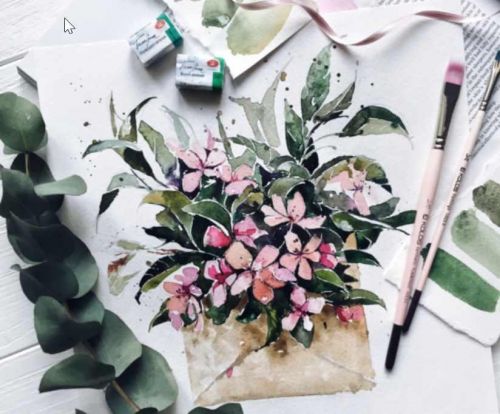 [FantasyRoom] Акварельная иллюстрация 'Flower Power' (Вероника Талецкая)