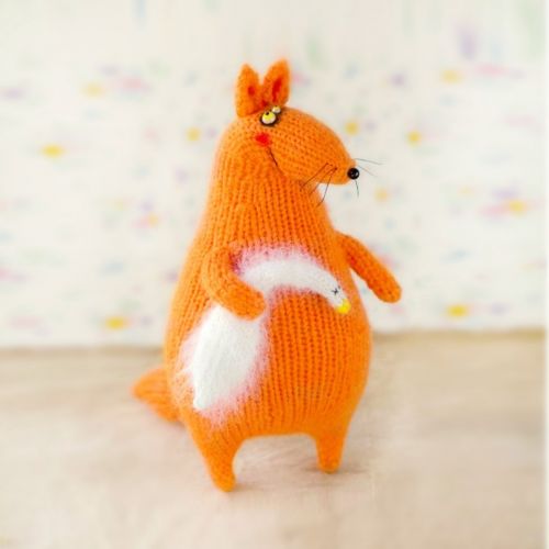 [Игрушки] Лиса с гусем (спицы) (Анна Карелина)