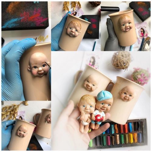 [Лепка] Малыши на кружке: эмоции малышей (creative.clay_)