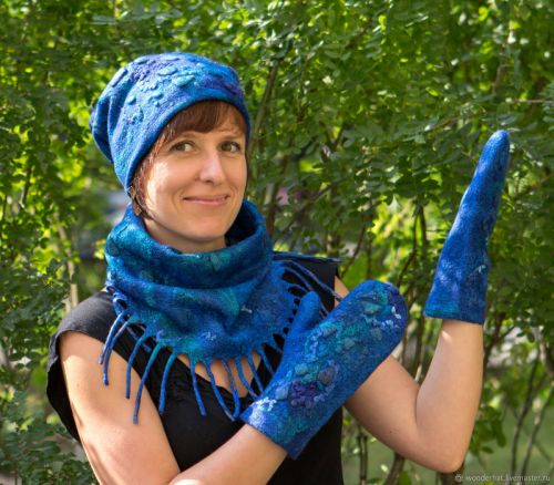 [Валяние] Видеокурс 'Комплект аксессуаров: шапочка+снуд+варежки' (Катя Ветрова)