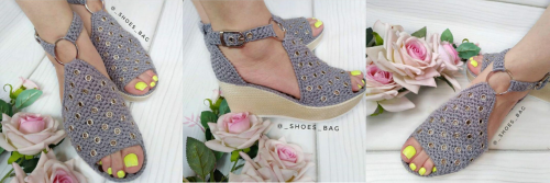 [Вязание] Босоножки с люверсами (_shoes_bag)