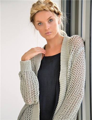 [Вязание] Кардиган из ленточной пряжи Spray (Kim Hargreaves)