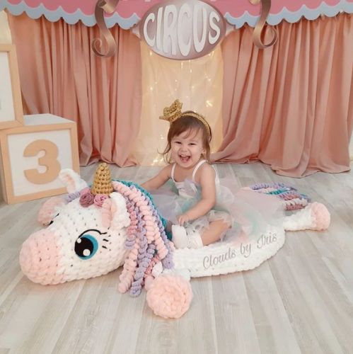 [Вязание] МК Коврик 'Единорожка Мия'(clouds_by_iris)