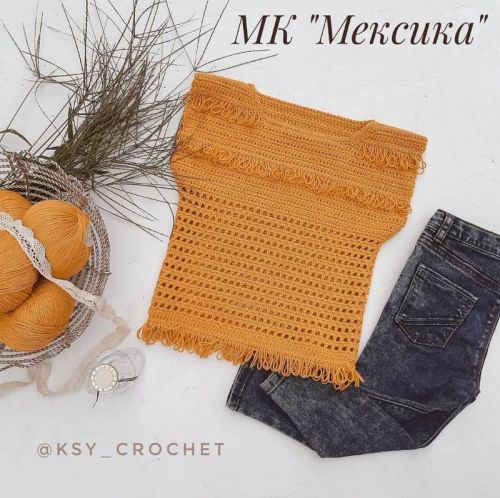[Вязание] Топ крючком «Мексика» (ksy_crochet)