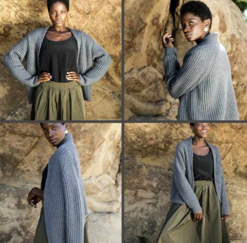 [Вязание] Вязаный кардиган с воротником VEJKRYDS (Woolfolk)