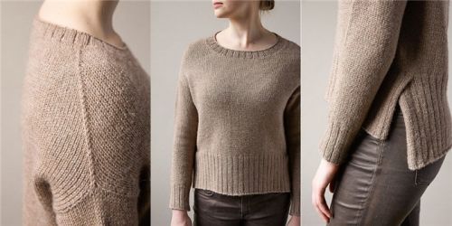 [Вяжи.ру] Женский пуловер с модифицированным спущенным плечом Camber (Purl Soho)
