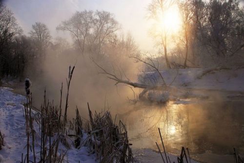 [Живопись] Морозный туман на рассвете (Илья Ибряев)