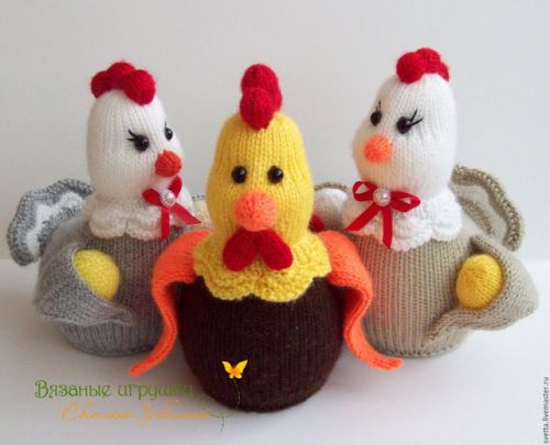 'Петушок и курочка' мастер-класс по вязаным игрушкам (спицы) (Светлана Забелина)