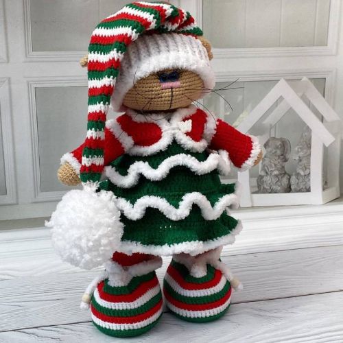 Комплект одежды для зайки и котика 'Рождественское настроение' (Галина Пташкина)