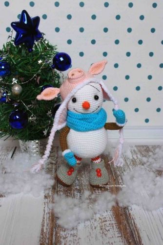 Мастер-класс по вязанию крючком 'Снеговик' (Мария Устюшкина)