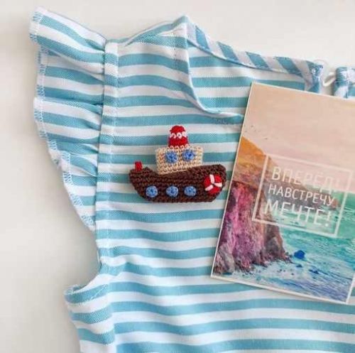 МК брошь Пароход (Лилия Шарипова)