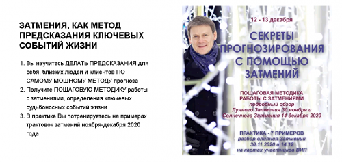 Секреты прогнозирования с помощью затмений Стандарт плюс (Евгений Волоконцев)