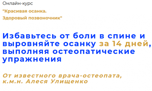 Красивая осанка. Здоровый позвоночник (Алесь Улищенко)