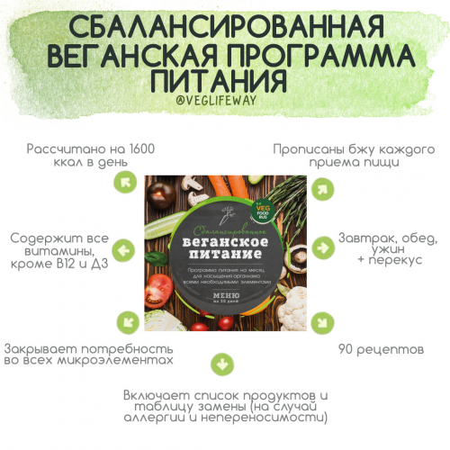 Сбалансированная веганская программа питания (Veglifeway)