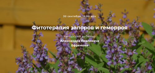 [FestTrav] Фитотерапия запоров и геморроя (Александр Ефремов)