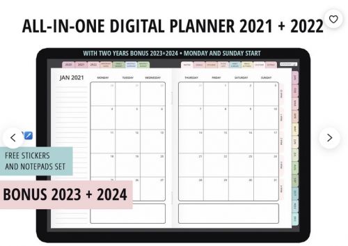 [etsy.com] Ежедневник на 2021-2022 / Digital planner 2021-2022