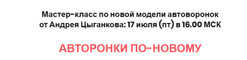 Мастер-класс по новой модели автоворонок + запись (Андрей Цыганков)
