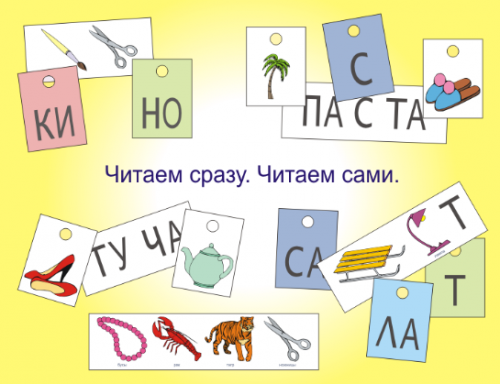 Обучение чтению с помощью слоговых пиктограмм. Ребус метод. [Методика Штернберга]