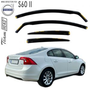 Дефлекторы ветровики Volvo S60 II для стекол боковых окон вставные Heko - арт 31257