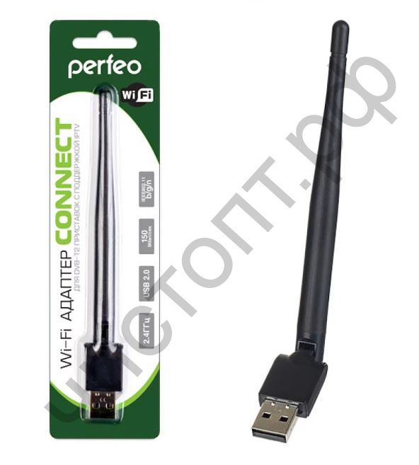 Адаптер WiFi Perfeo "CONNECT" USB-WiFi для DVB-T2 приставок с поддержкой IPTV, чипсет MT7601