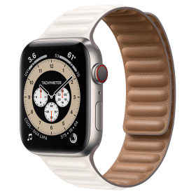 Часы Apple Watch Edition Series 6 GPS + Cellular 44mm Titanium Case with Chalk Leather Link